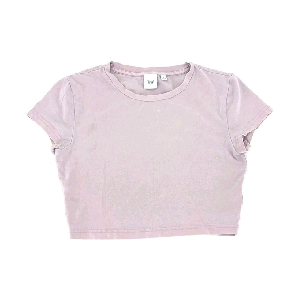 Minimalist Dusty Rose Baby Tee Soft Girl Basics Fitted Stretch Cotton Top S